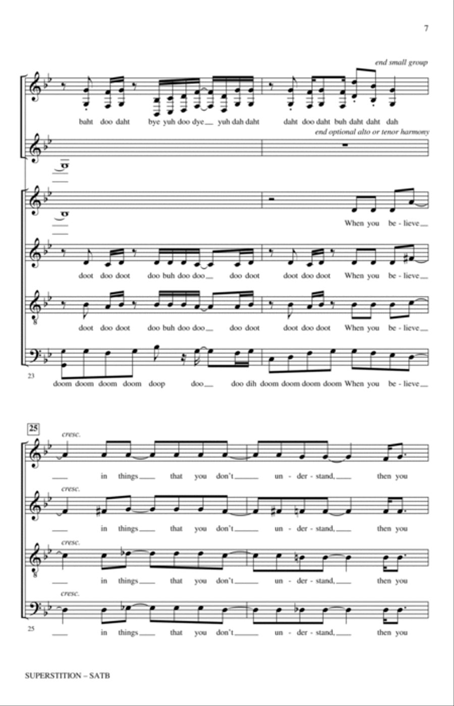 Superstition (arr. Paul Langford) 4-Part scores gallery preview page 5
