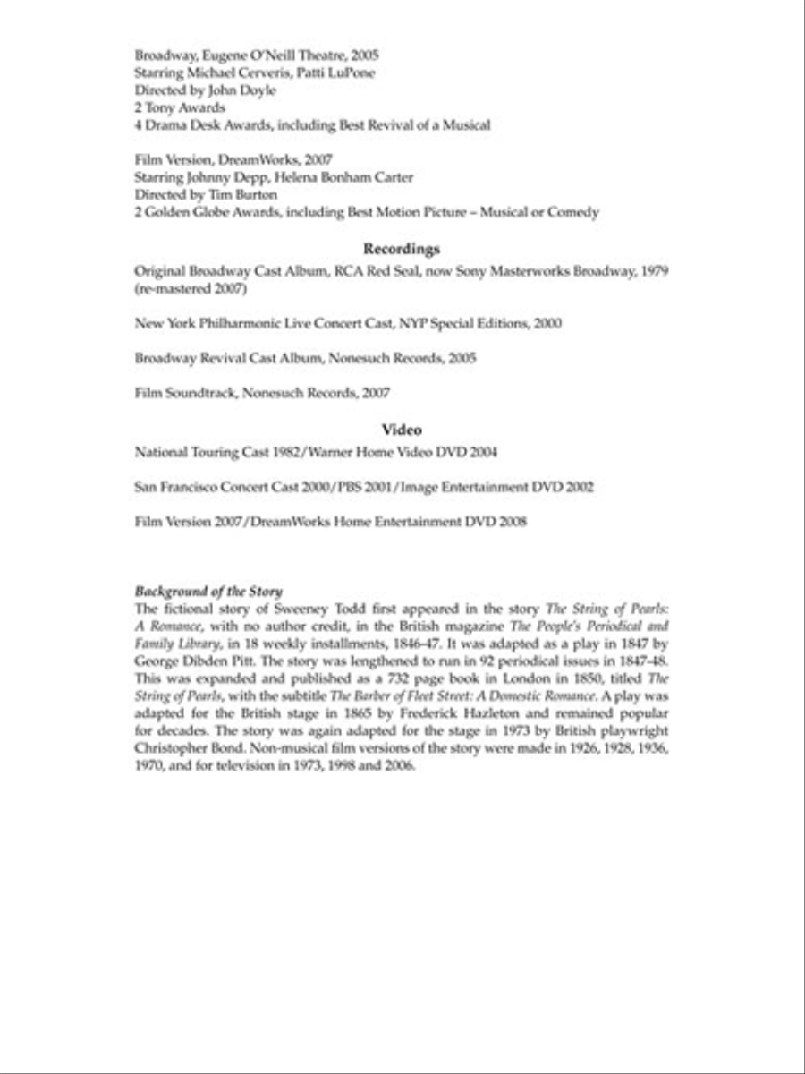 Sweeney Todd – Revised Edition Piano, Vocal scores gallery preview page 5