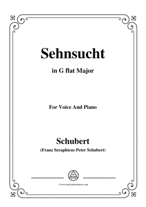 Book cover for Schubert-Sehnsucht,in G flat Major,for Voice&Piano