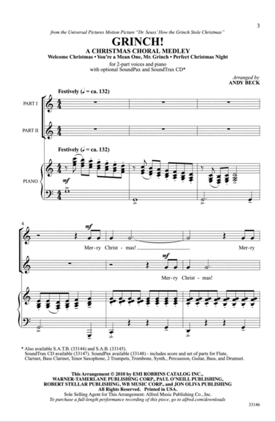 Grinch! A Christmas Choral Medley 2-Part scores gallery preview page 2