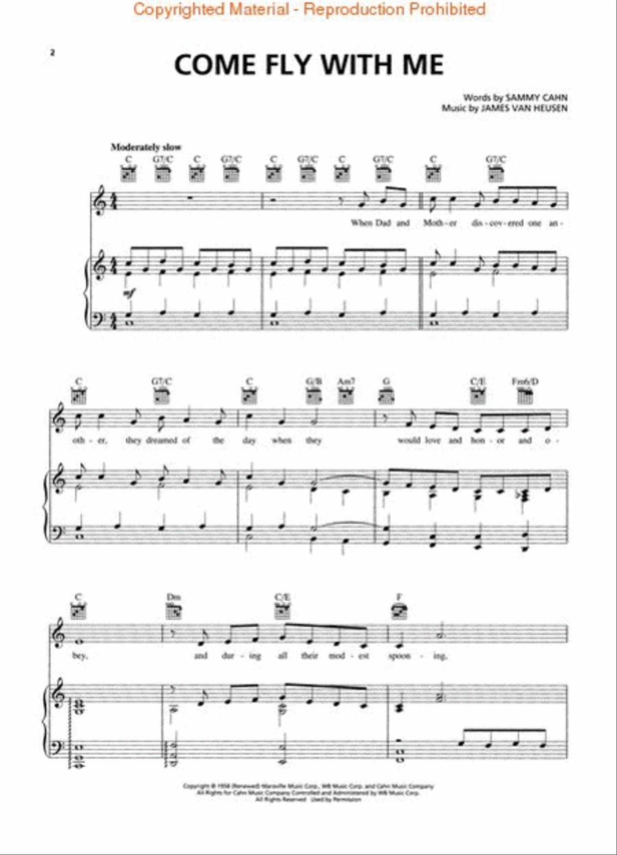 Frank Sinatra – Popular Hits Piano, Vocal, Guitar scores gallery preview page 2