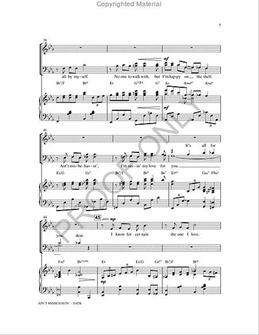 Ain't Misbehavin' 4-Part scores gallery preview page 6