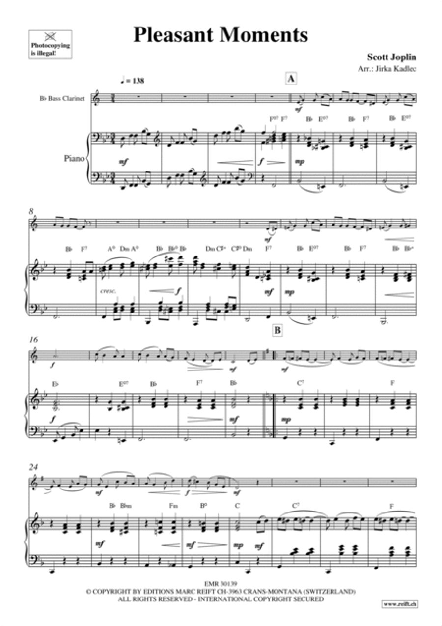 Pleasant Moments Bass Clarinet scores gallery preview page 4