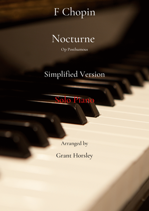 Book cover for Chopin- Nocturne (Posthumous) piano solo simplified version