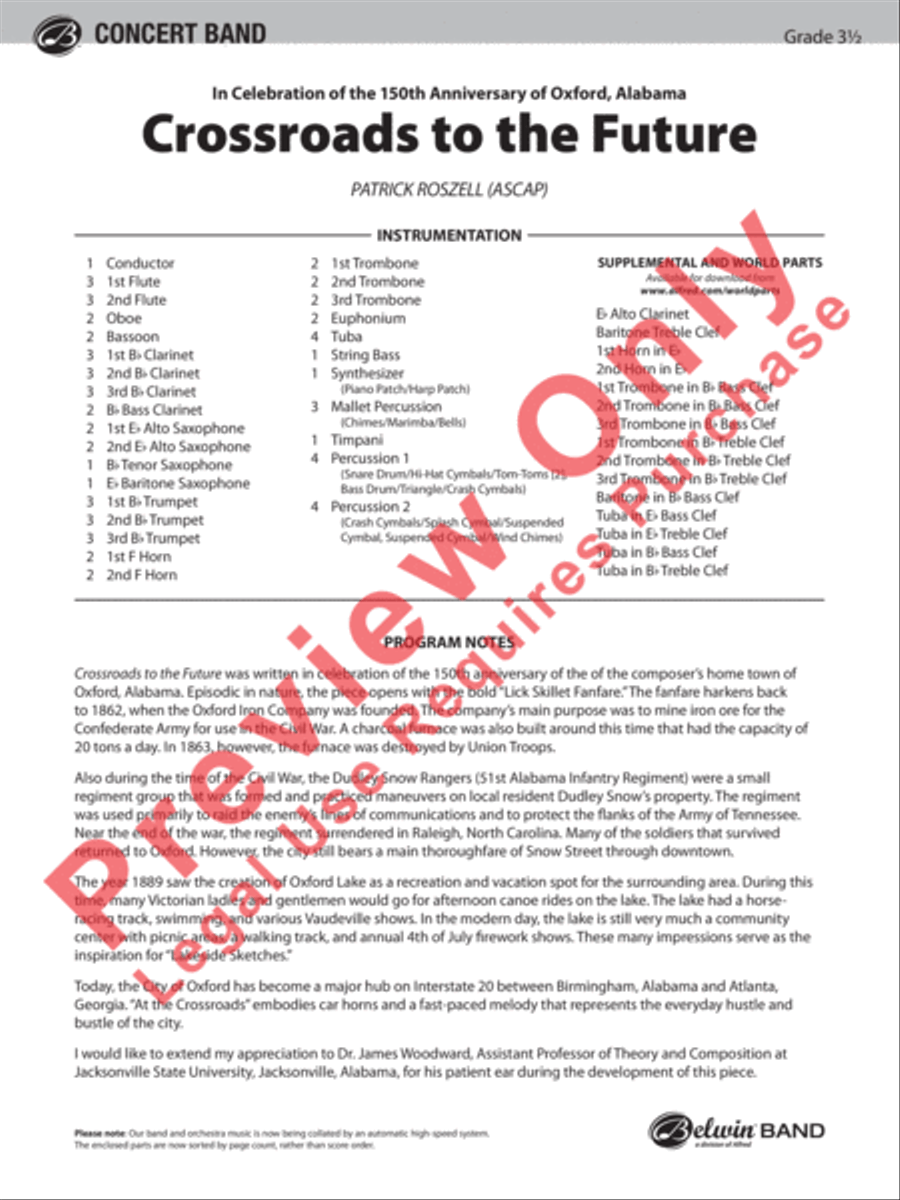 Crossroads to the Future Concert Band scores gallery preview page 2