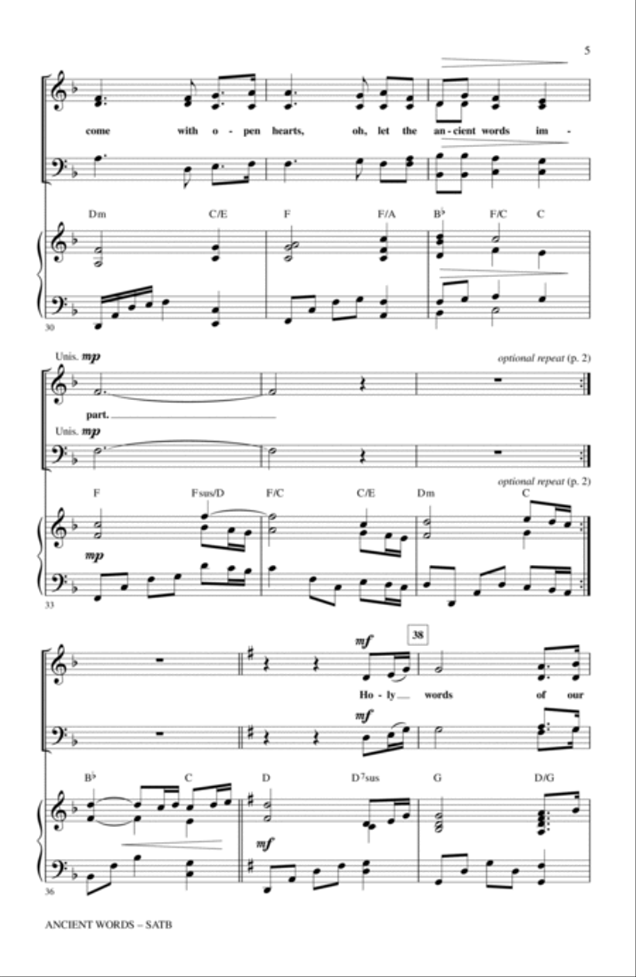 Ancient Words Ancient Words 4-Part scores gallery preview page 4