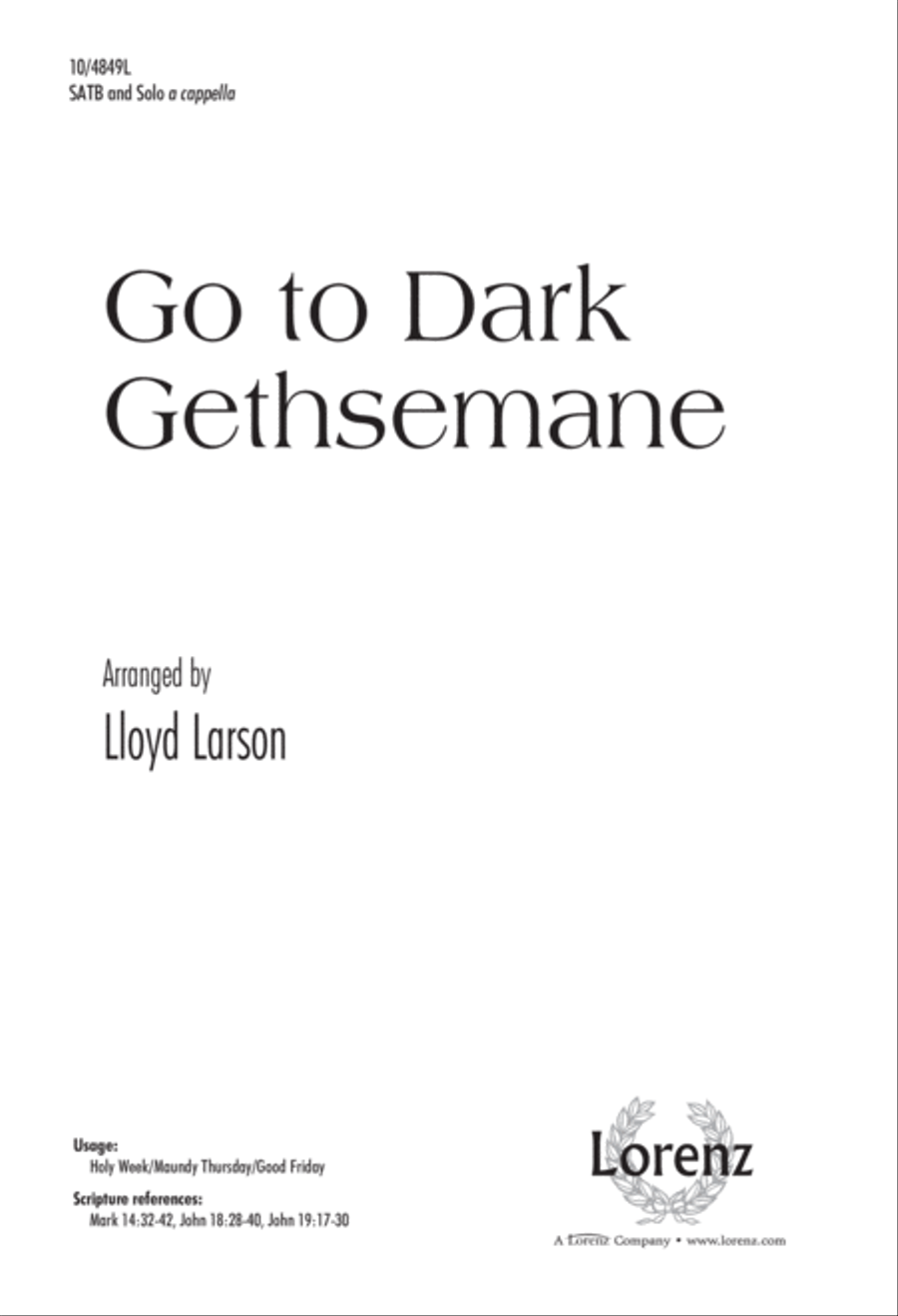 Go to Dark Gethsemane 4-Part scores gallery preview page 1