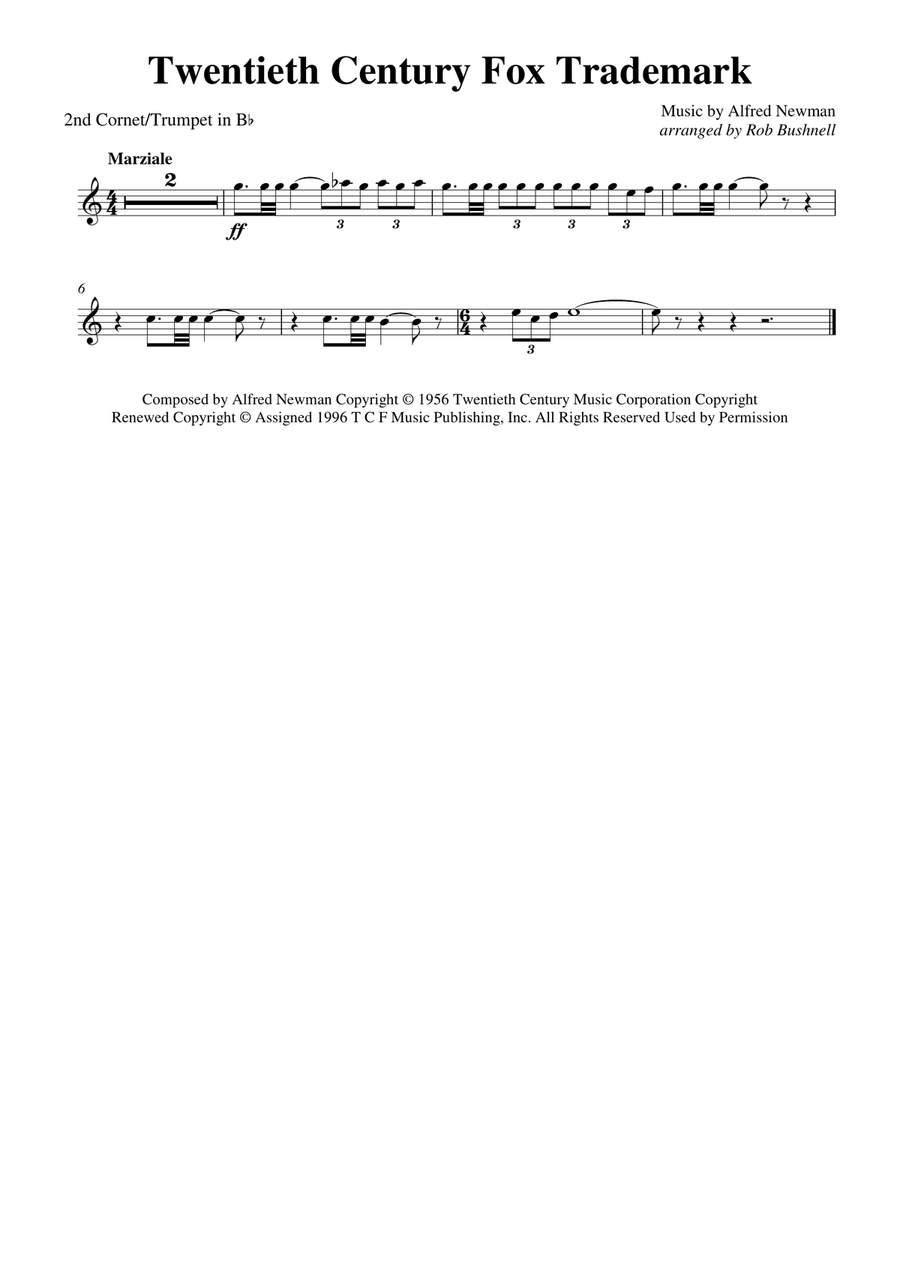 Twentieth Century Fox Trademark Brass Ensemble scores gallery preview page 5