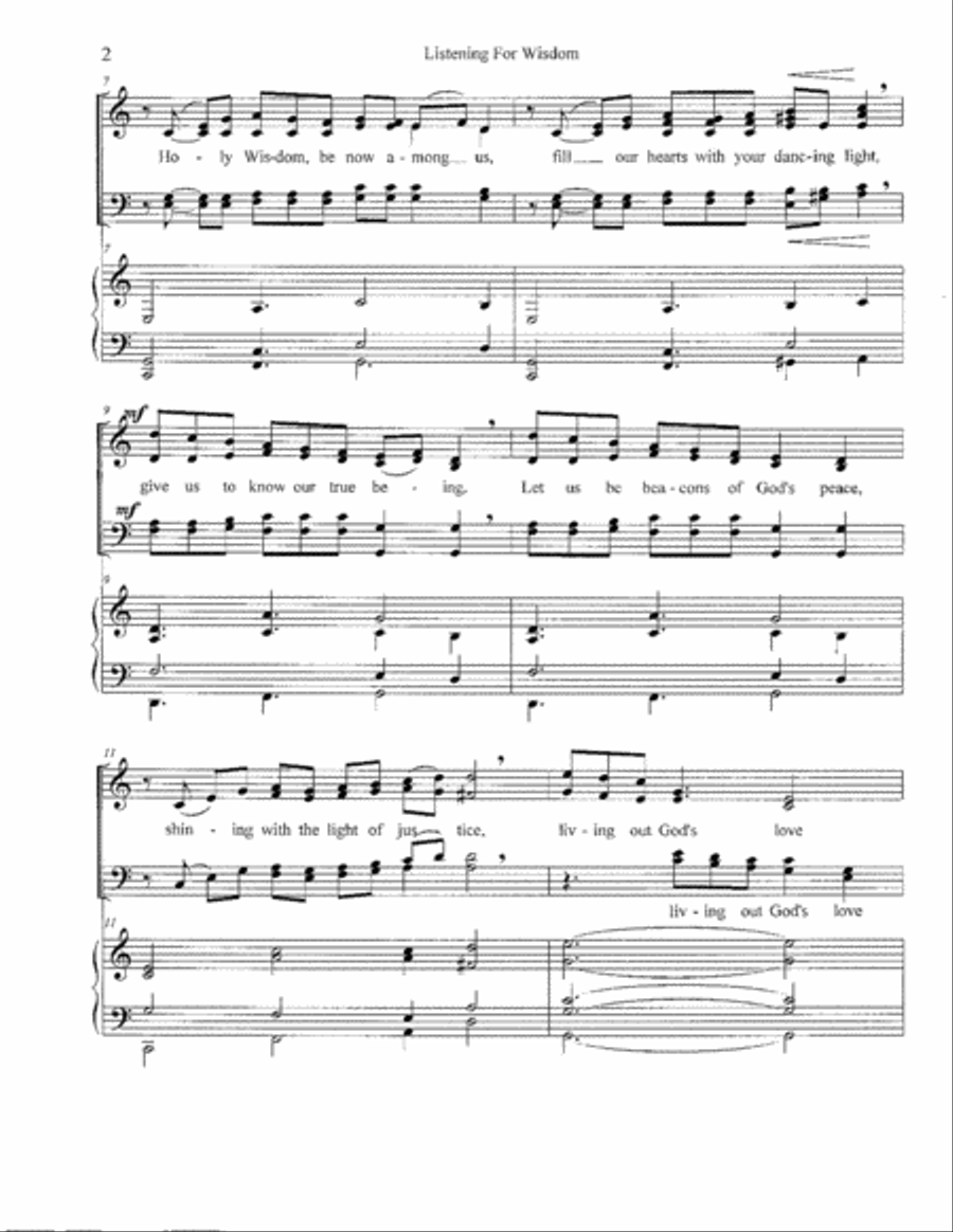Listening for Wisdom 4-Part scores gallery preview page 2