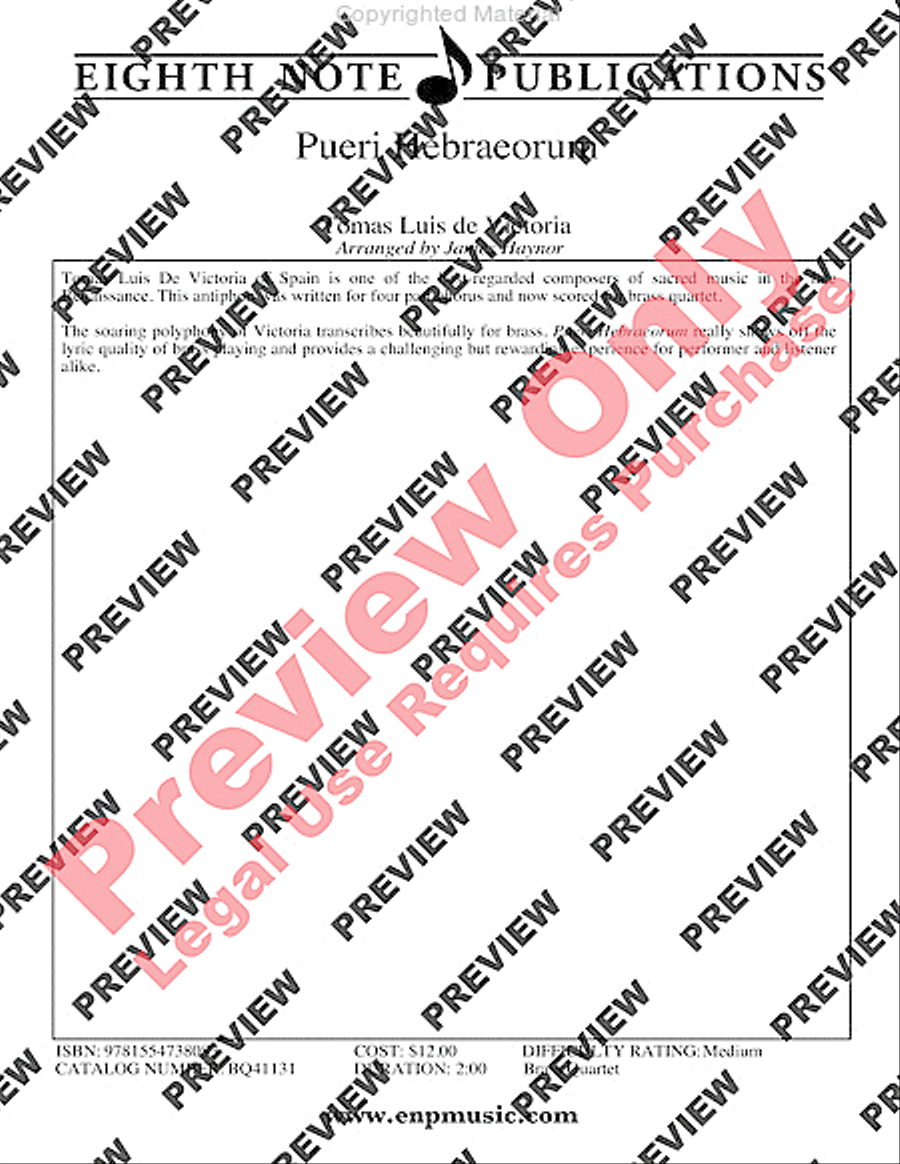 Pueri Hebraeorum Pueri Hebraeorum Brass Quartet scores gallery preview page 2