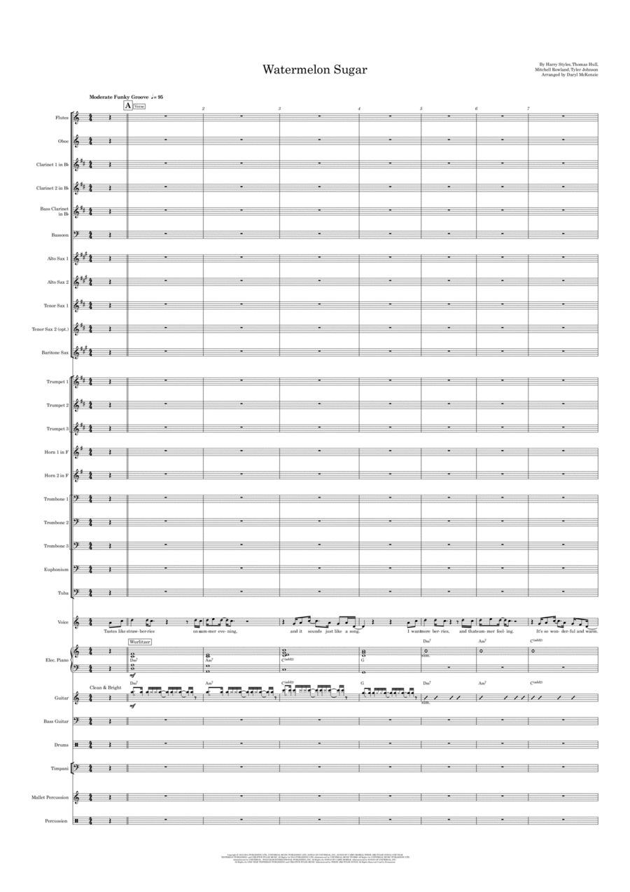 Watermelon Sugar Concert Band scores gallery preview page 1