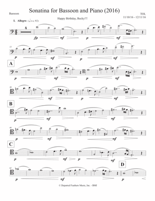 Sonata for Bassoon and Piano (2016) bassoon part