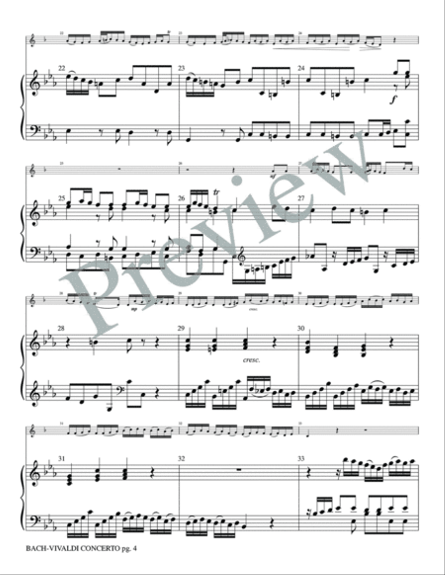 Bach-Vivaldi Concerto BWV 972 and RV230 Small Ensemble scores gallery preview page 5