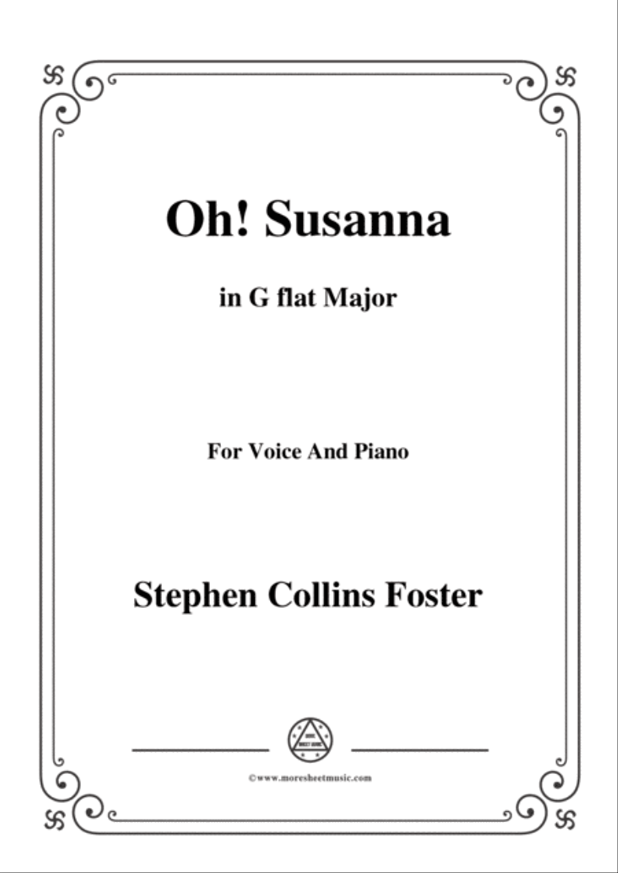 Stephen Collins Foster-Oh!Susanna,in G flat Major,for Voice and Piano Voice Solo scores gallery preview page 1
