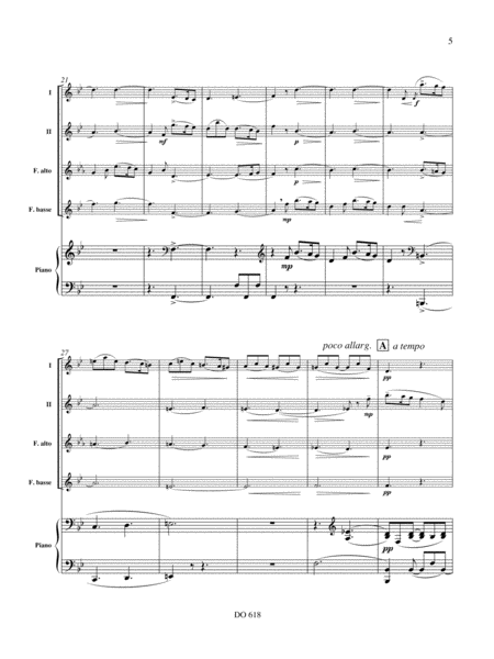 Andantino (2nd mov. from Violin Concerto No. 3) (4 fl. / pno)