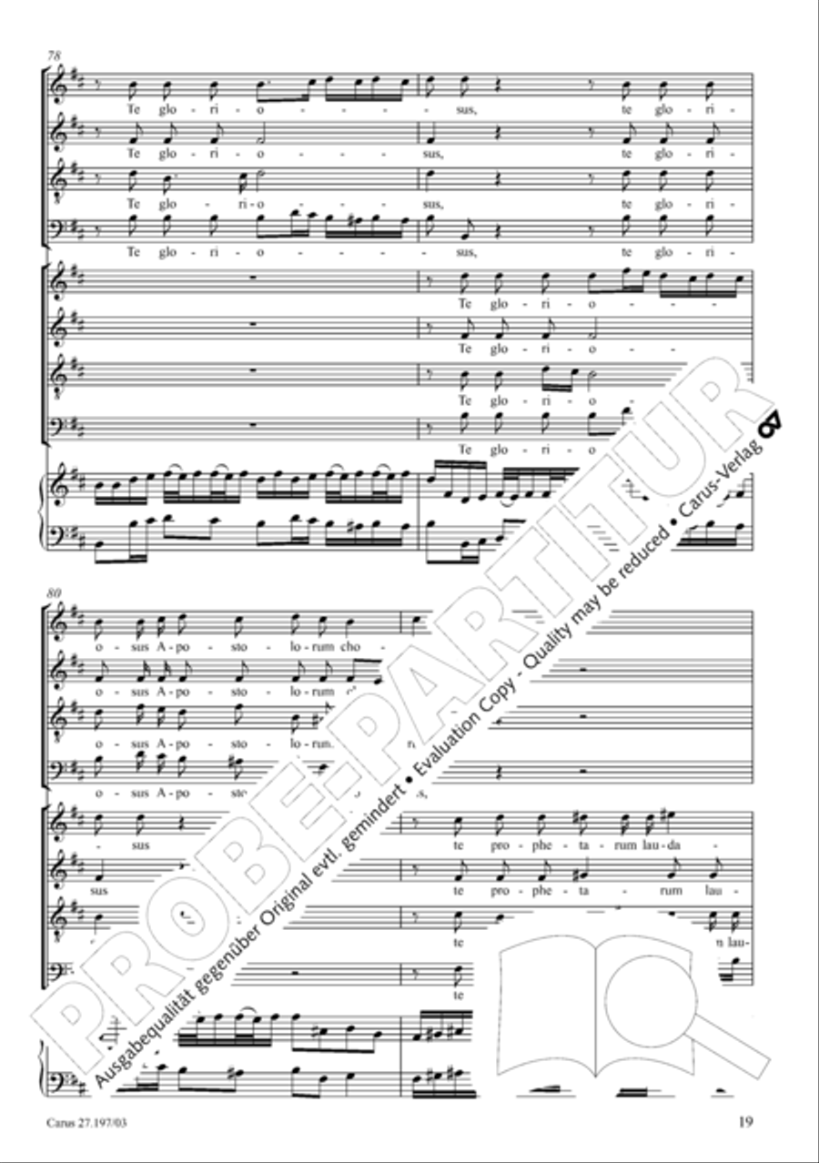 Te Deum in D a due cori SSATB scores gallery preview page 19