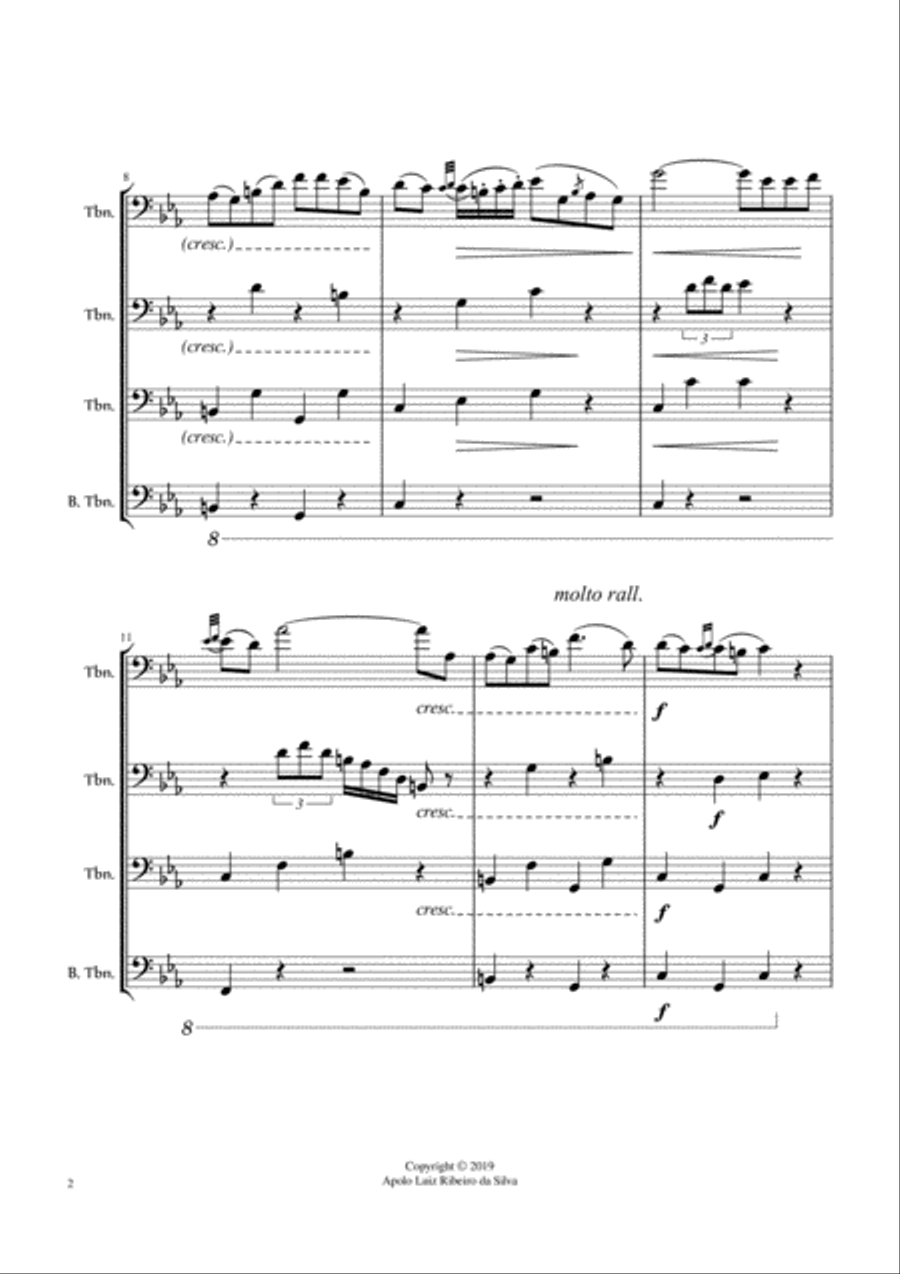 Czardas (for Trombone Quartet, * in C minor) Trombone Quartet scores gallery preview page 3