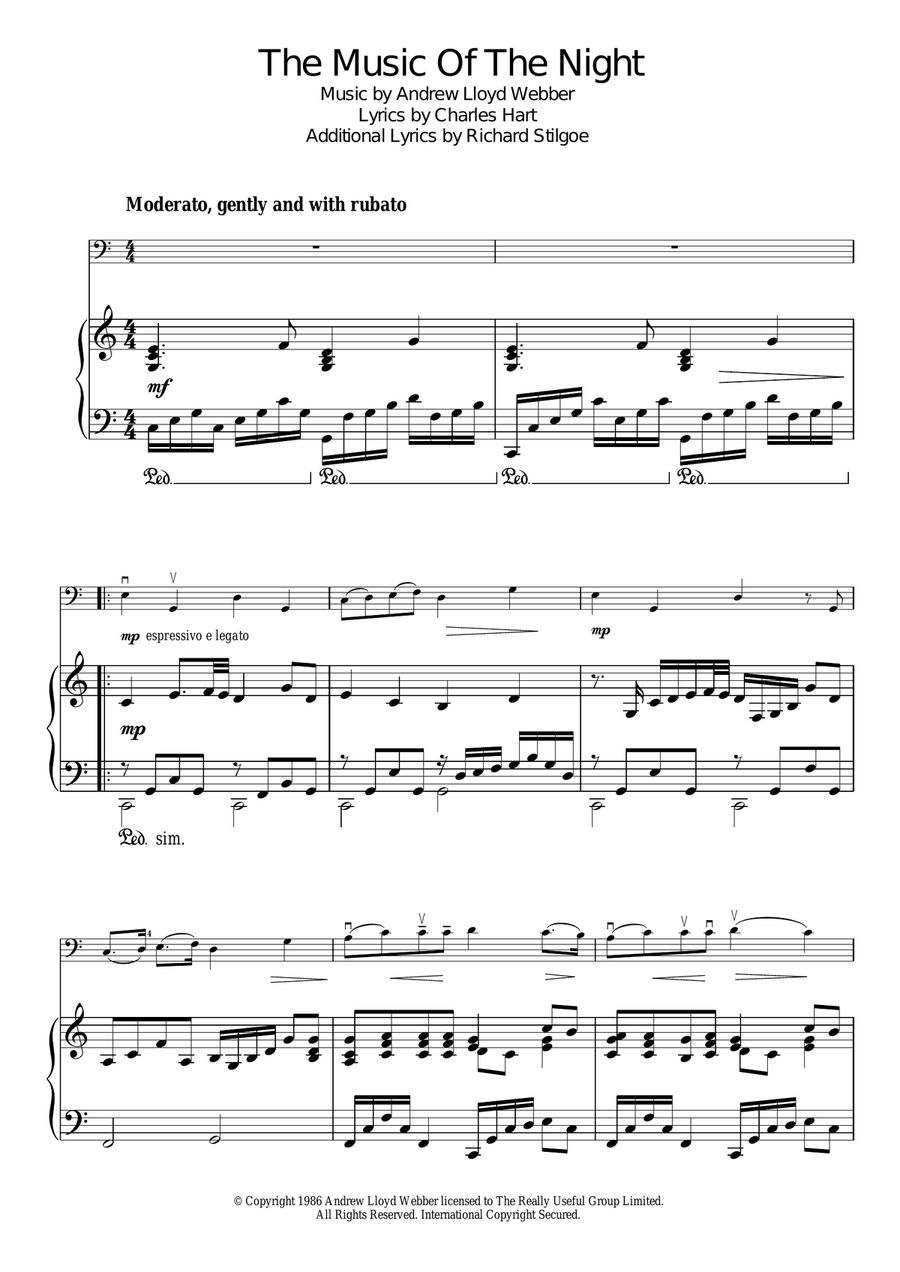 The Music Of The Night (from The Phantom Of The Opera) Cello Solo scores gallery preview page 1