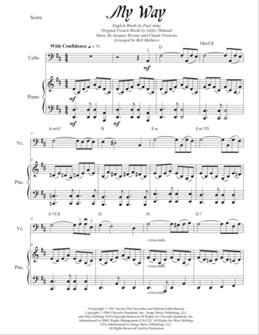 My Way Piano scores gallery preview page 3