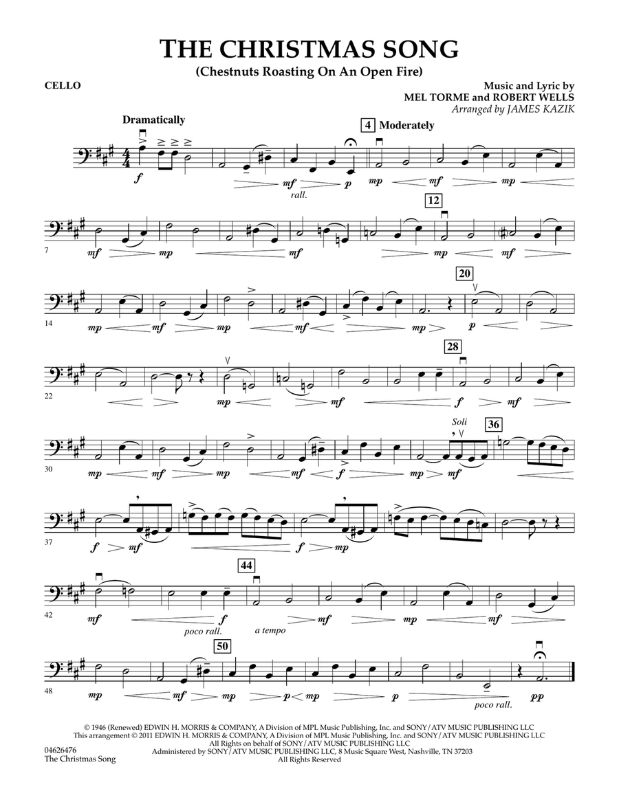 The Christmas Song - Cello Orchestra scores gallery preview page 1