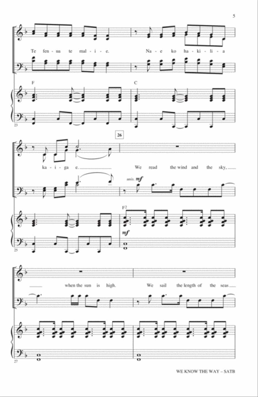 We Know The Way (from Moana) (arr. Roger Emerson) 4-Part scores gallery preview page 4