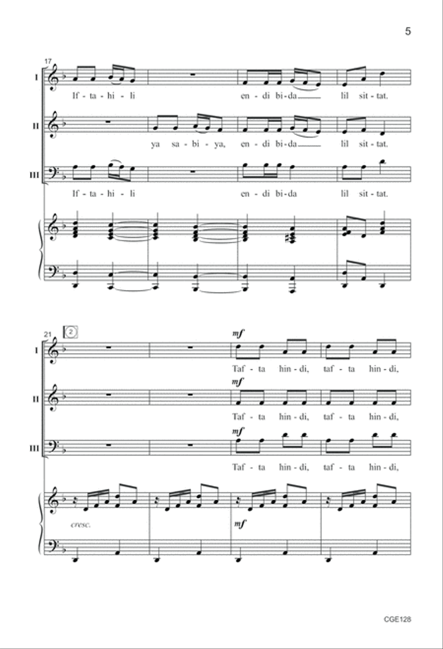 Tafta Hindi (Three-part Mixed) 3-Part scores gallery preview page 5