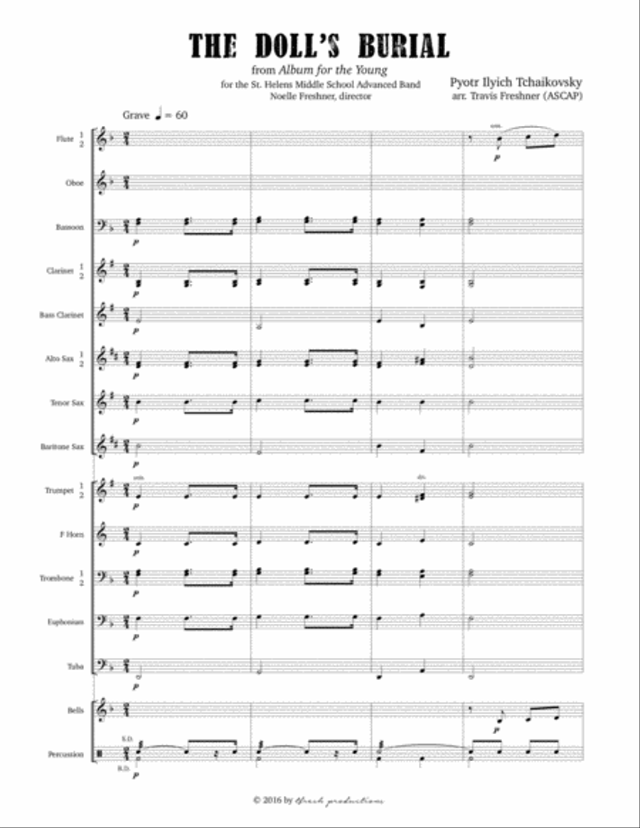 The Doll's Burial (Funeral March) Concert Band scores gallery preview page 1
