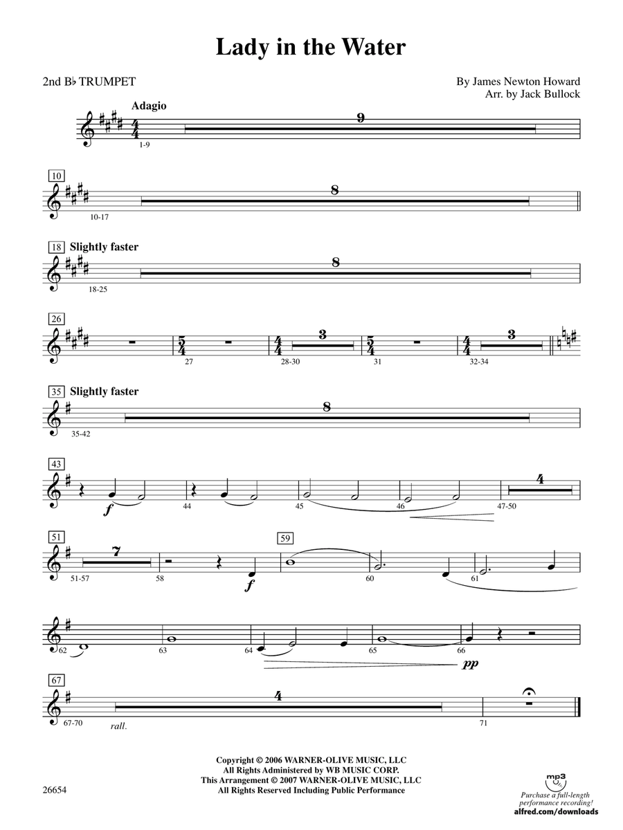 Lady in the Water: 2nd B-flat Trumpet