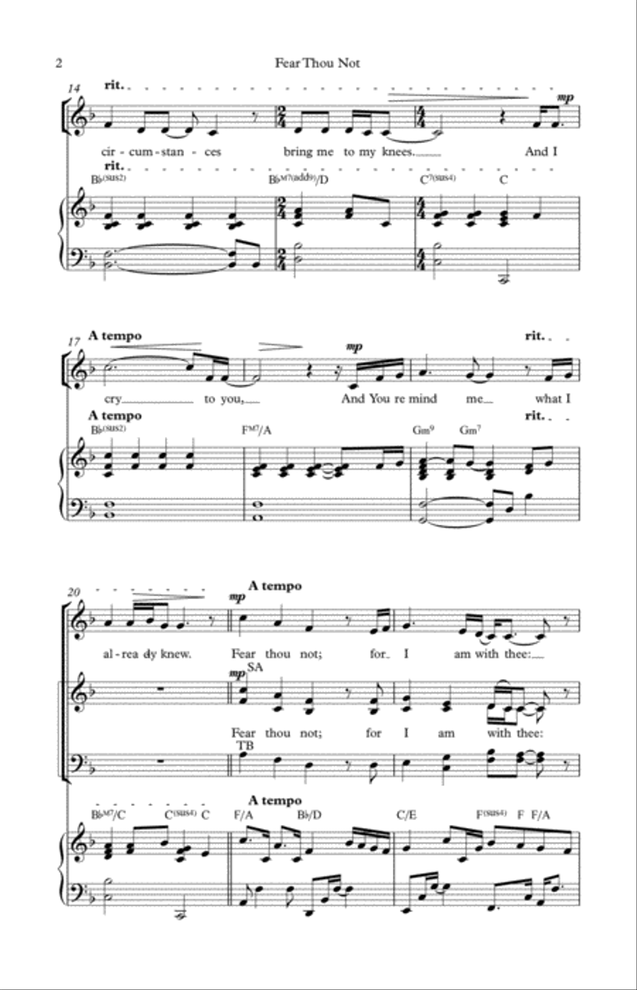Fear Thou Not 4-Part scores gallery preview page 2