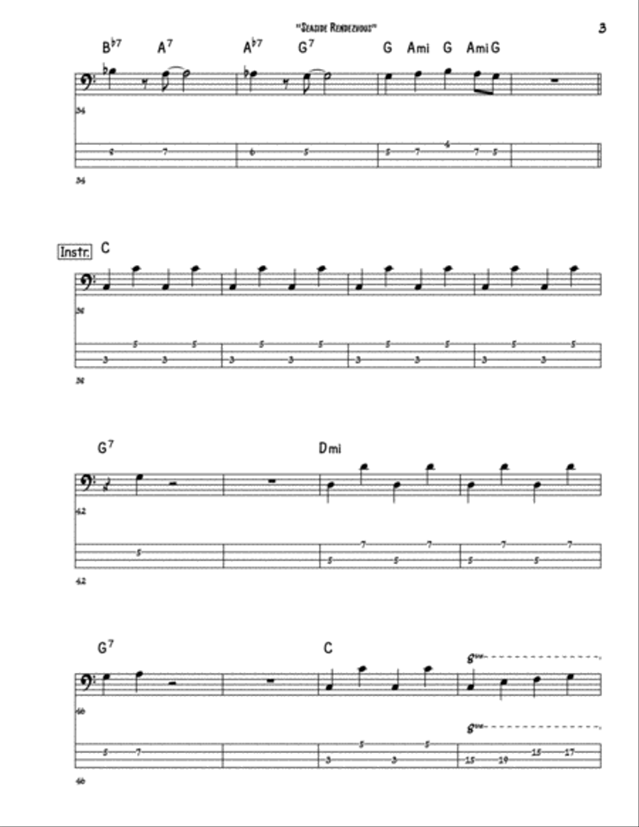 Seaside Rendezvous Bass Guitar scores gallery preview page 3