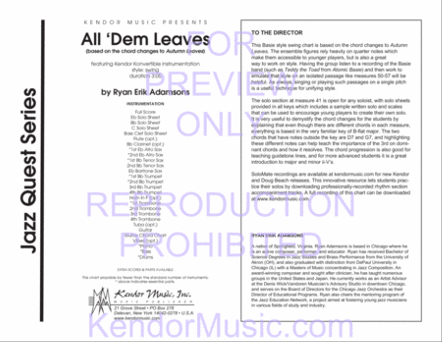 All 'Dem Leaves Jazz Ensemble scores gallery preview page 2