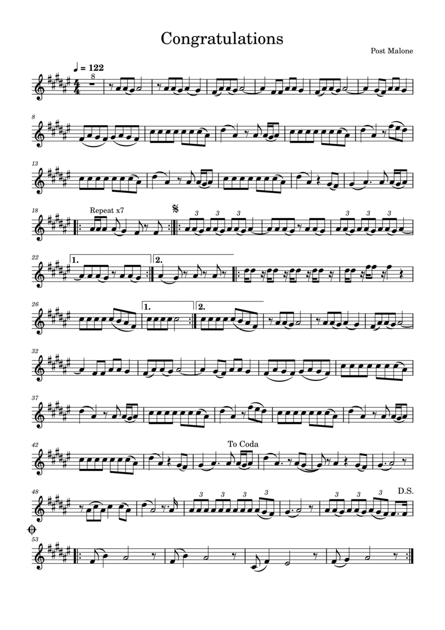 Congratulations Violin Solo scores gallery preview page 1