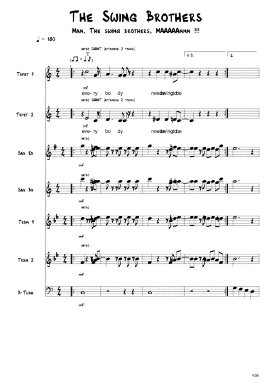 Swing Brothers Jazz Ensemble scores gallery preview page 1