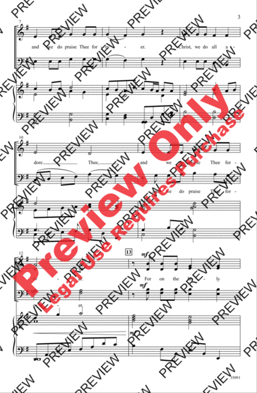 Christ, We Do All Adore Thee 4-Part scores gallery preview page 3