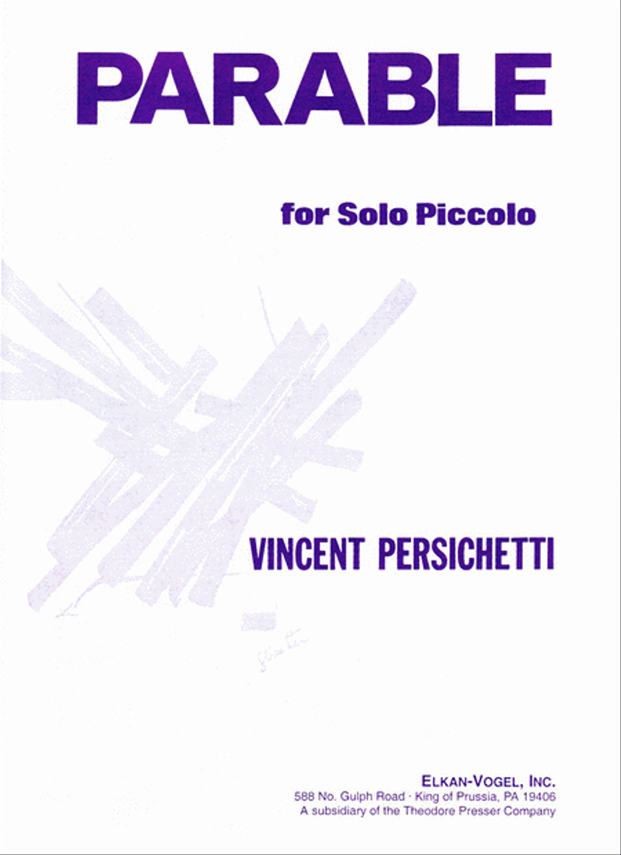 Parable For Solo Piccolo Chamber Music scores gallery preview page 1