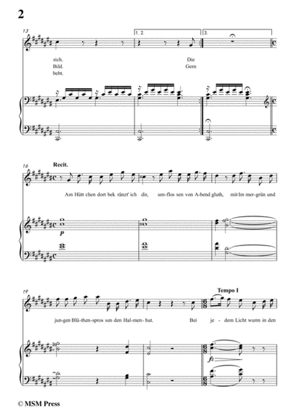 Schubert-Erinnerungen in C sharp Major,for voice and piano image number null