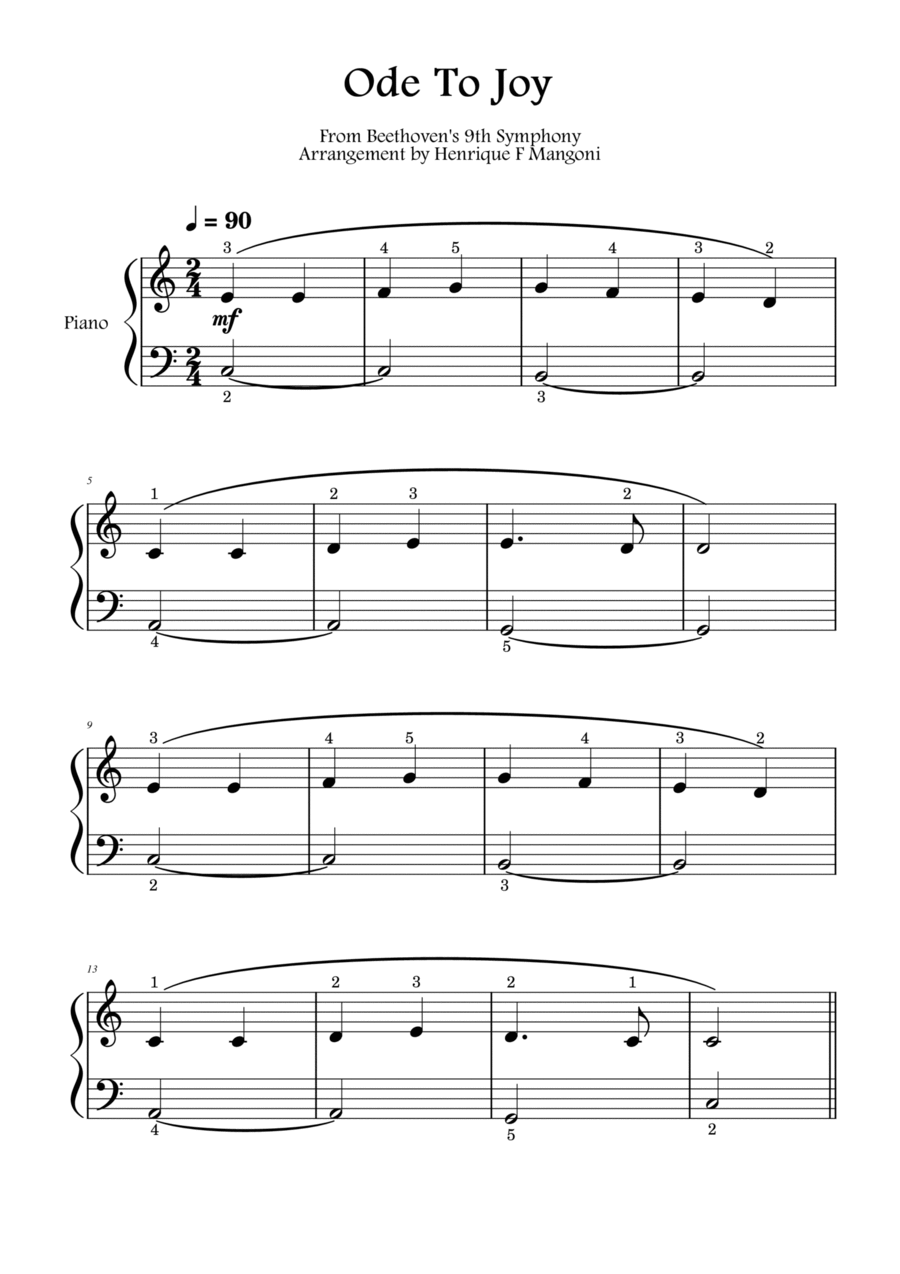 Ode To Joy Piano Method scores gallery preview page 1