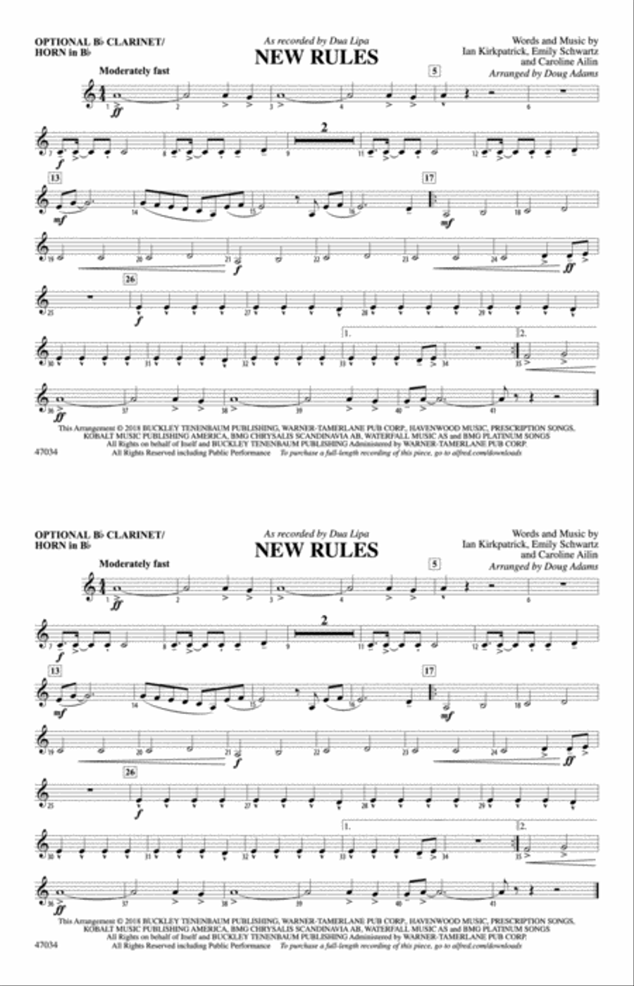 New Rules: Optional Bb Clarinet/Horn in Bb Marching Band scores gallery preview page 1