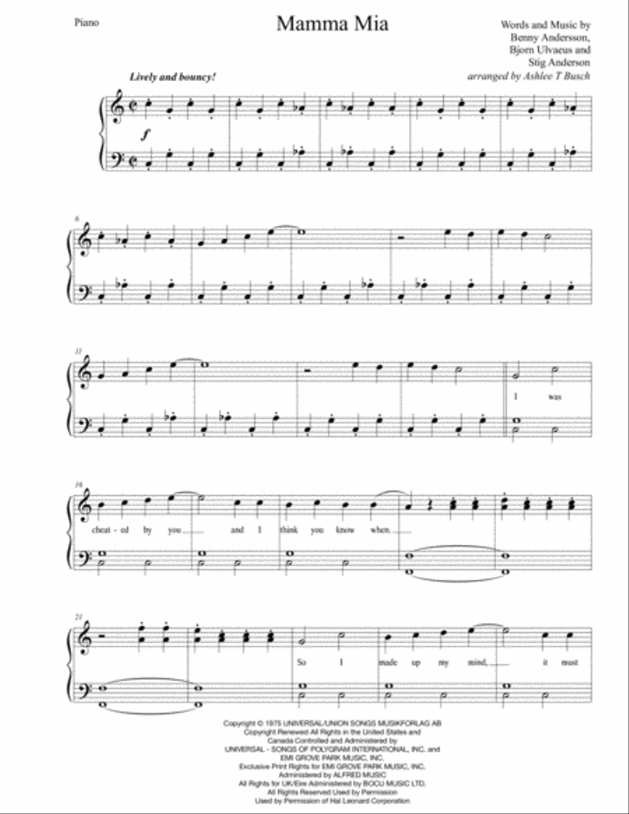 Mamma Mia Voice scores gallery preview page 2