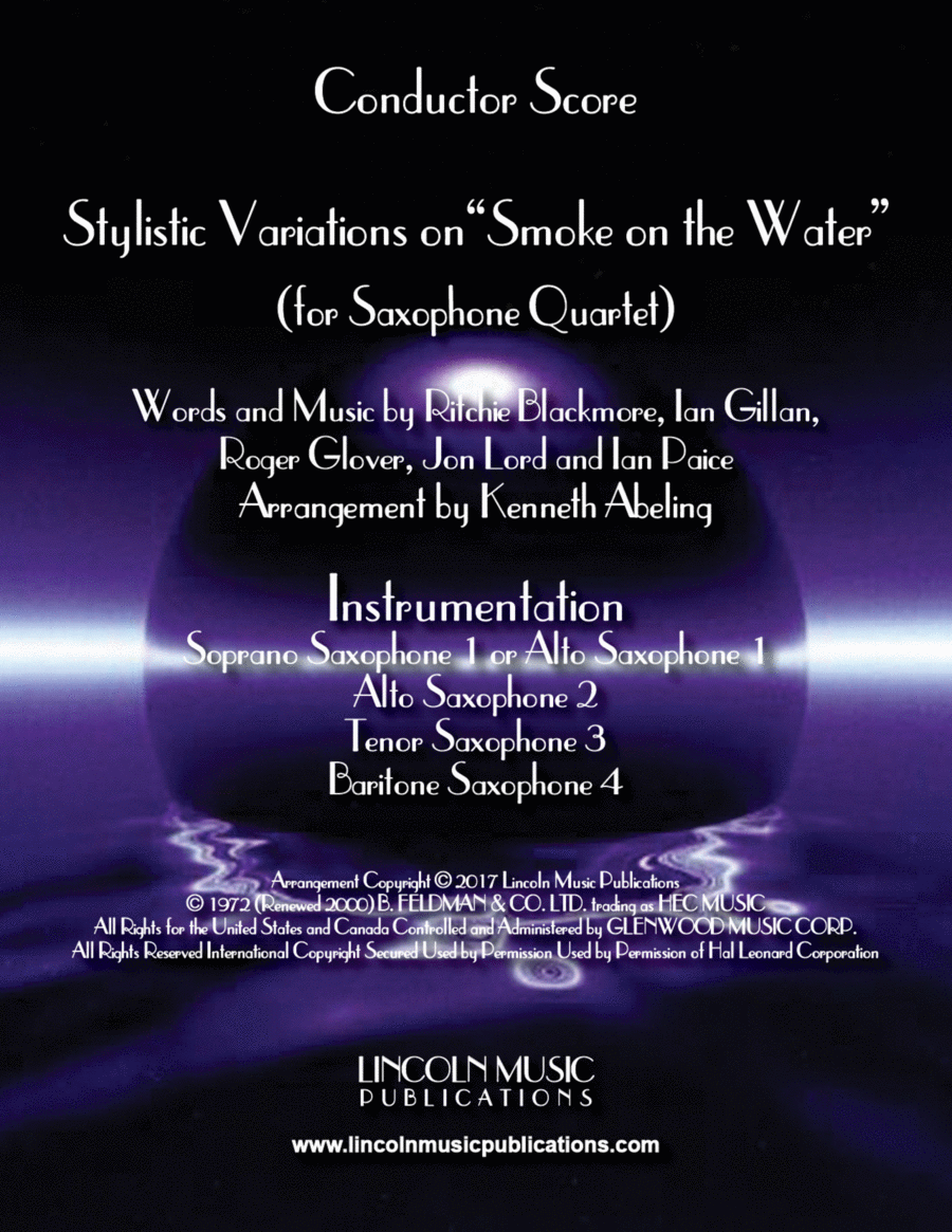 Smoke On The Water Woodwind Quartet scores gallery preview page 1