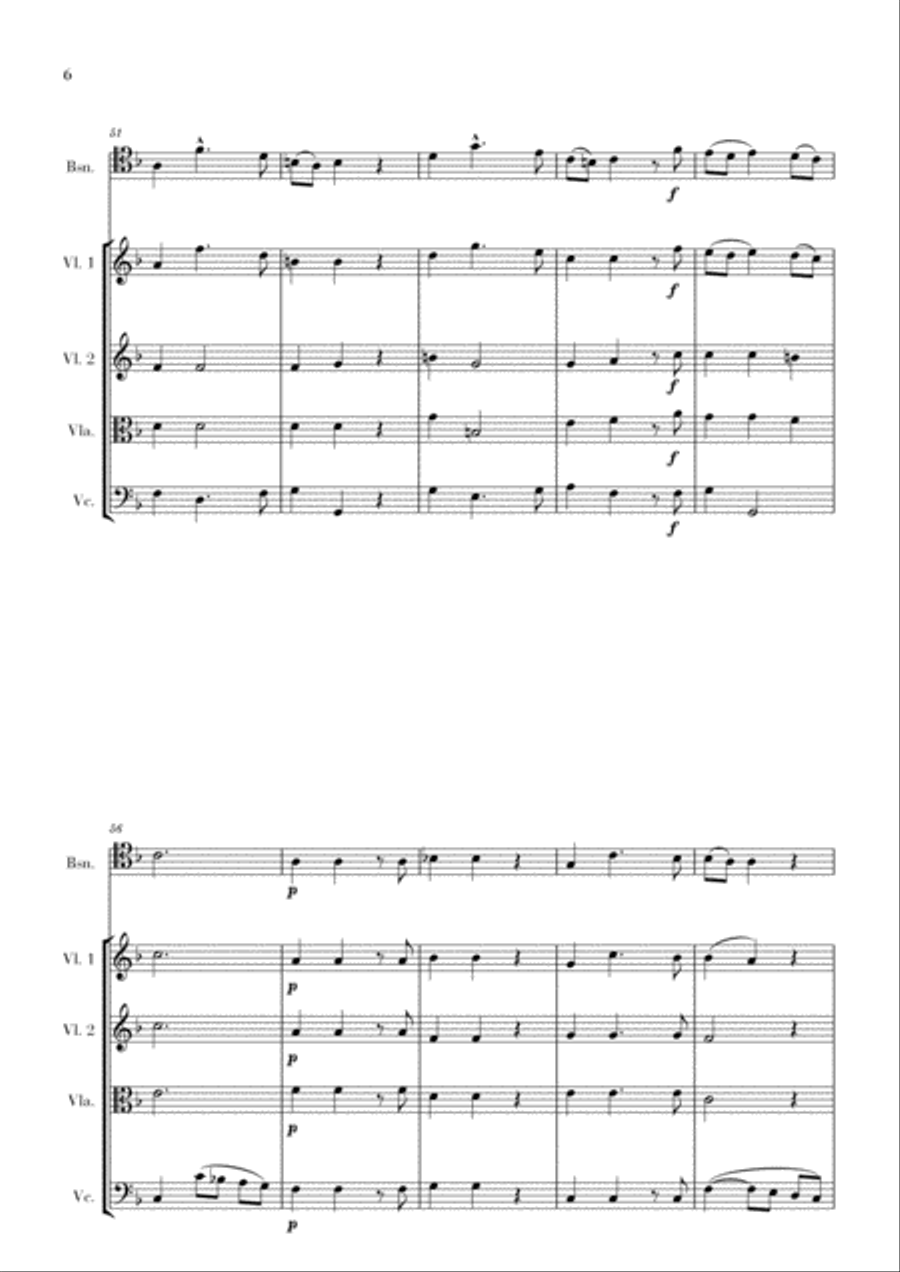 Haendel - Lascia ch’io pianga (for Bassoon and String Quartet) Chamber Orchestra scores gallery preview page 6