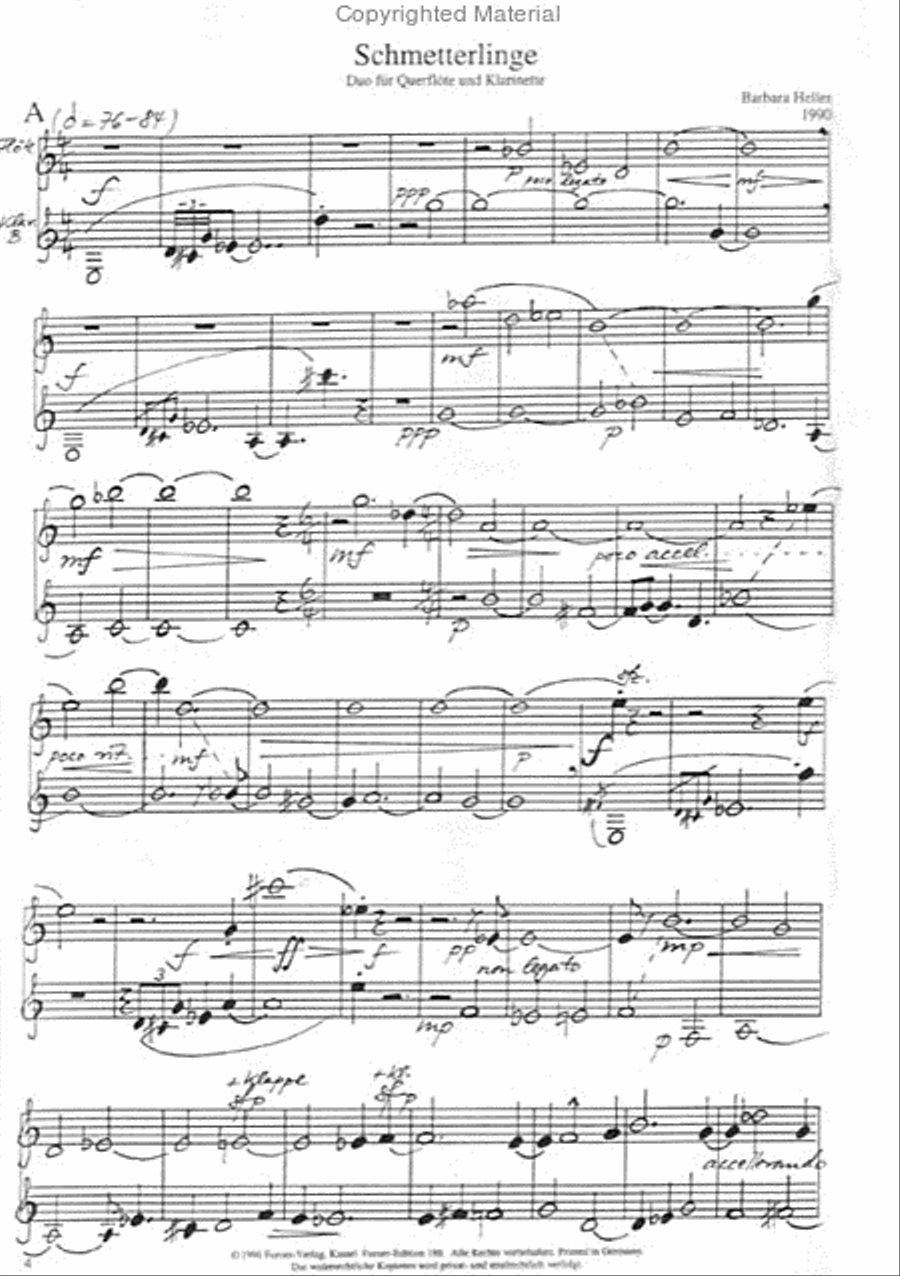 Schmetterlinge Schmetterlinge Clarinet scores gallery preview page 2