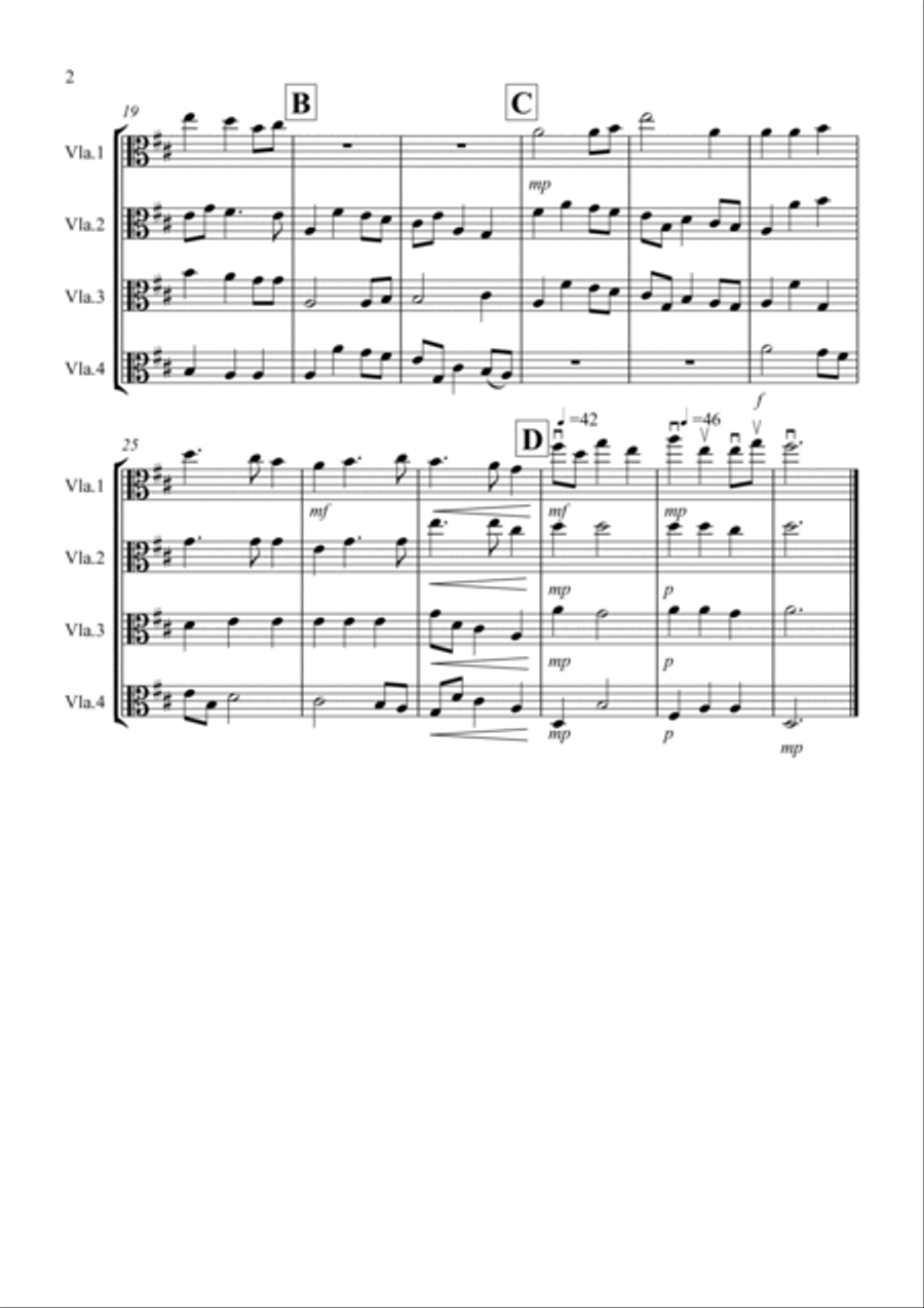 Nimrod (from the Enigma Variations) for Viola Quartet Viola Solo scores gallery preview page 2