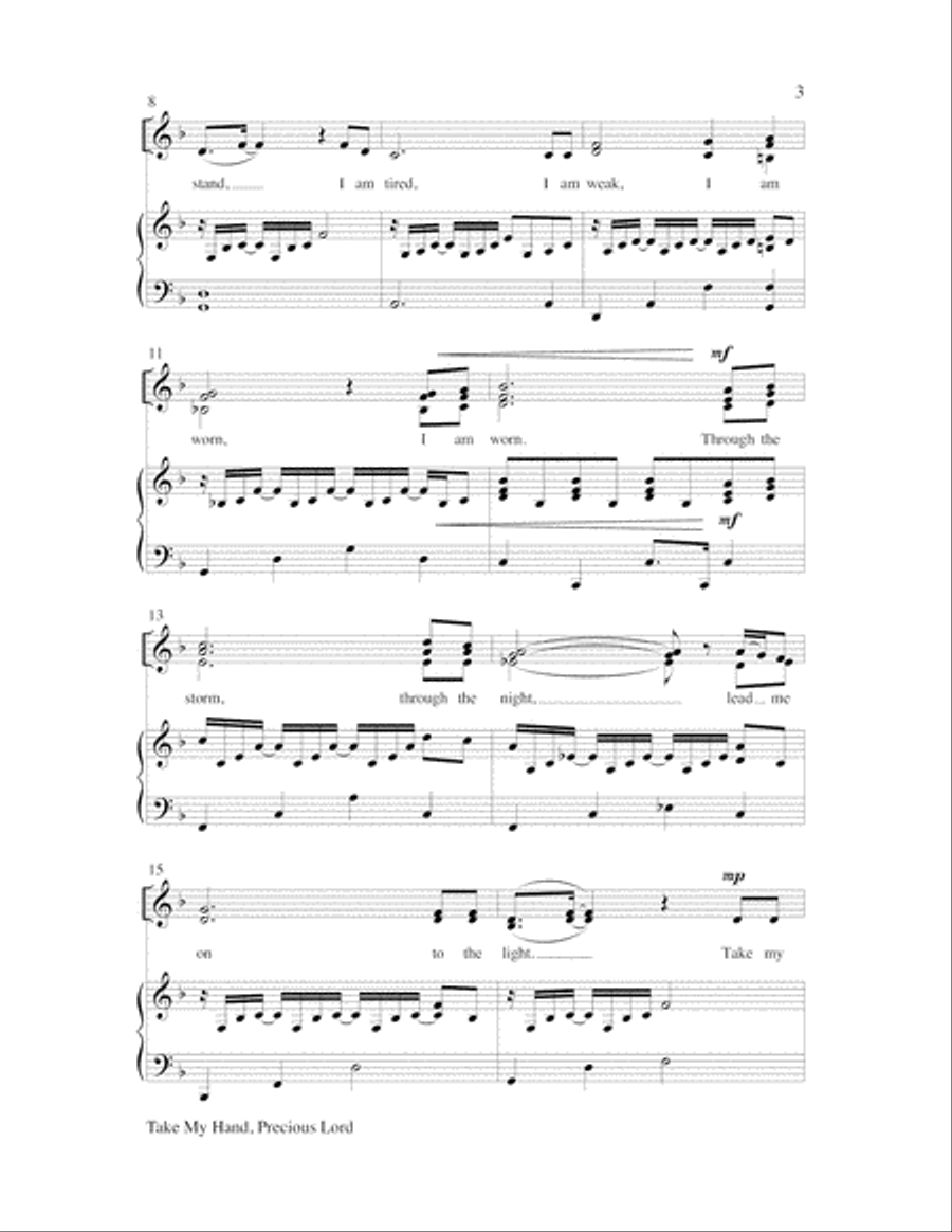 Take My Hand, Precious Lord 4-Part scores gallery preview page 4