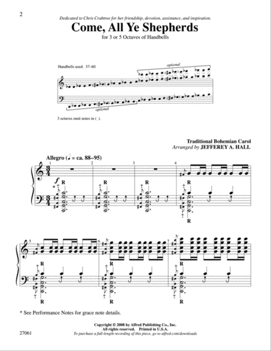 Come, All Ye Shepherds Handbell Choir scores gallery preview page 2