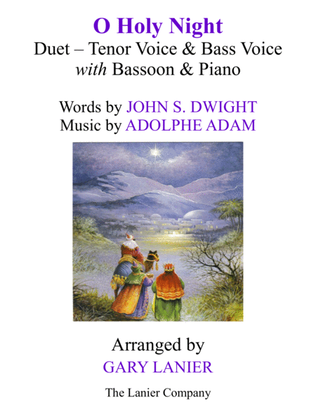 O HOLY NIGHT (Duet - Tenor Voice, Bass Voice with Bassoon & Piano - Score & Parts included)
