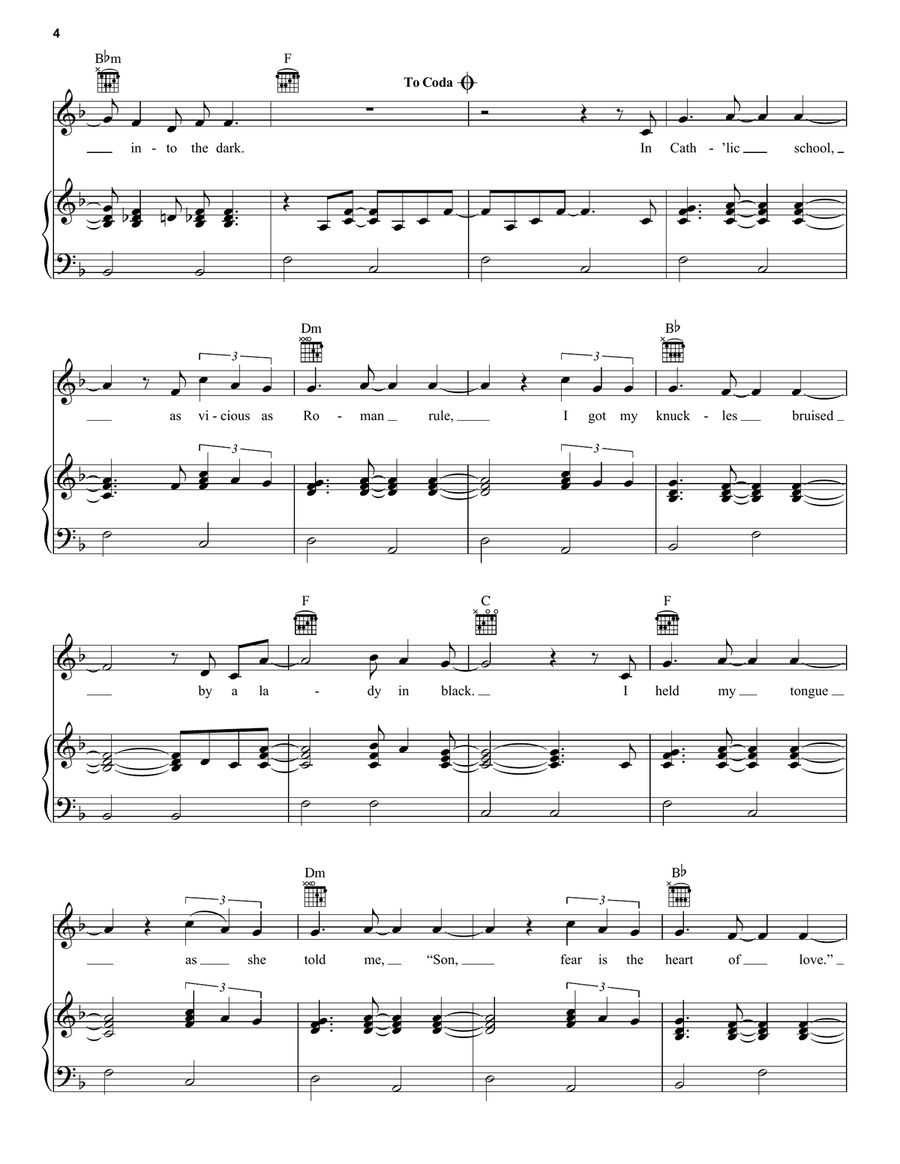 I Will Follow You Into The Dark Acoustic Guitar scores gallery preview page 4