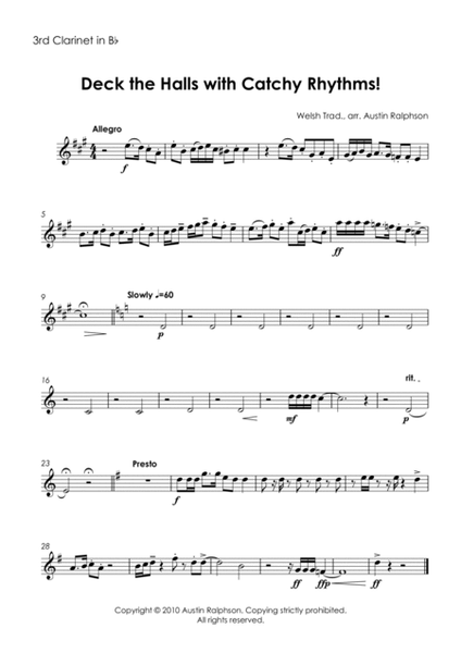 Deck The Halls With Catchy Rhythms! - clarinet quintet image number null