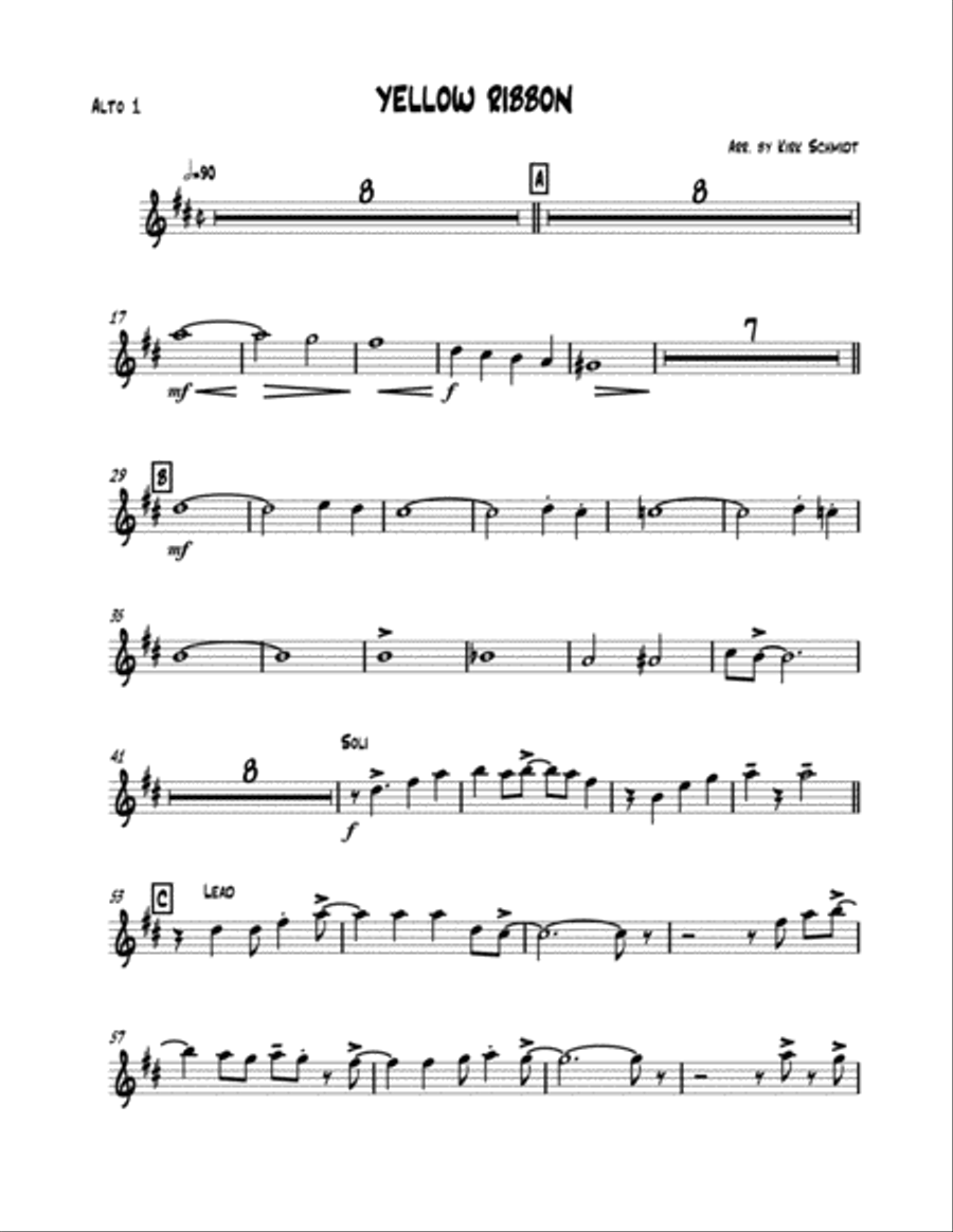 Tie A Yellow Ribbon Round The Ole Oak Tree Jazz Ensemble scores gallery preview page 1