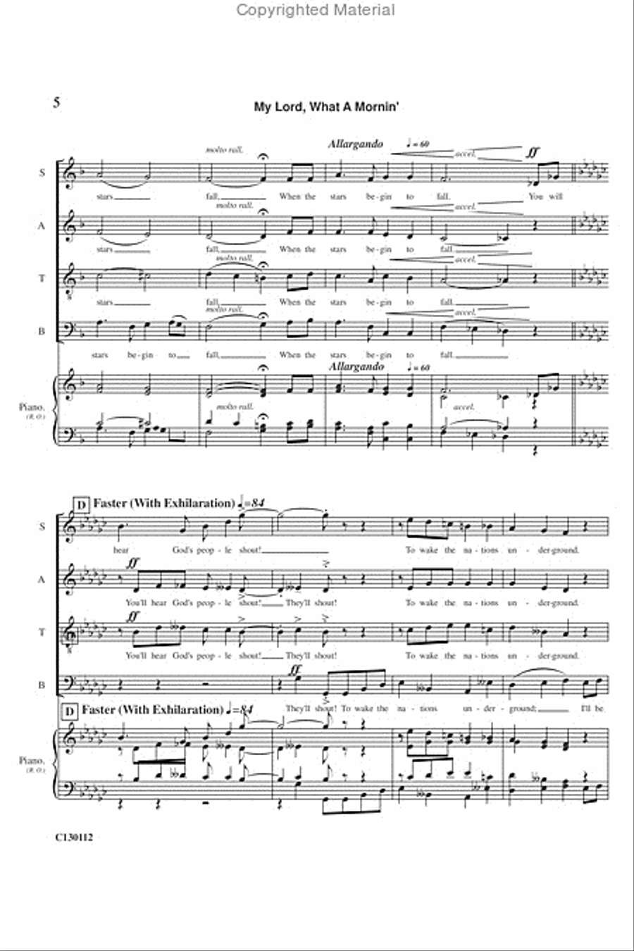 My Lord What A Mornin' 4-Part scores gallery preview page 7